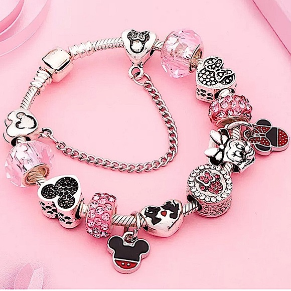 Disney Mickey Minnie Mouse Charm Bracelet - Picture 1 of 5